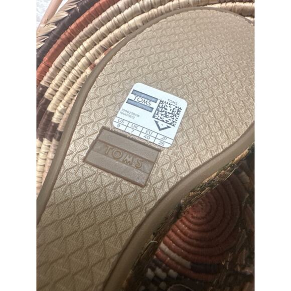 Toms NWT Clarissa check olive wedge Heels size 9 canvas - Picture 6 of 8